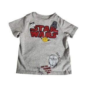 Spotted Zebra Star Wars Gray Graphic T-Shirt Kids 2T May The Force Be With You